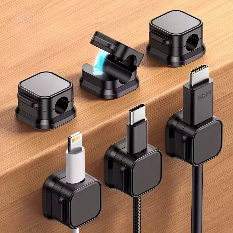 Magnetic Cable Organizer Clip – Desktop & Wall Mounted Cord Holder for Charging Cables and Wires (1 Piece)