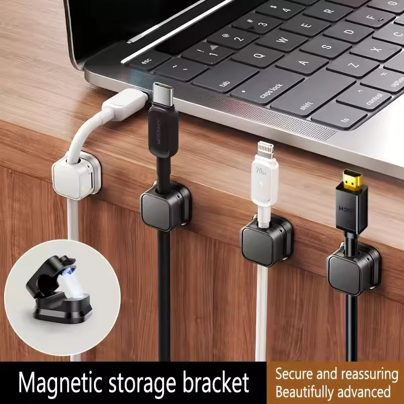 Magnetic Cable Organizer Clip – Desktop & Wall Mounted Cord Holder for Charging Cables and Wires (1 Piece)