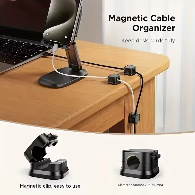 Magnetic Cable Organizer Clip – Desktop & Wall Mounted Cord Holder for Charging Cables and Wires (1 Piece)