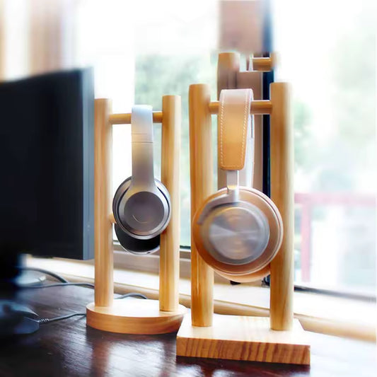 Solid Wood Headphone Stand – Universal Headset Hanger Display Stand and Wall Mount Holder