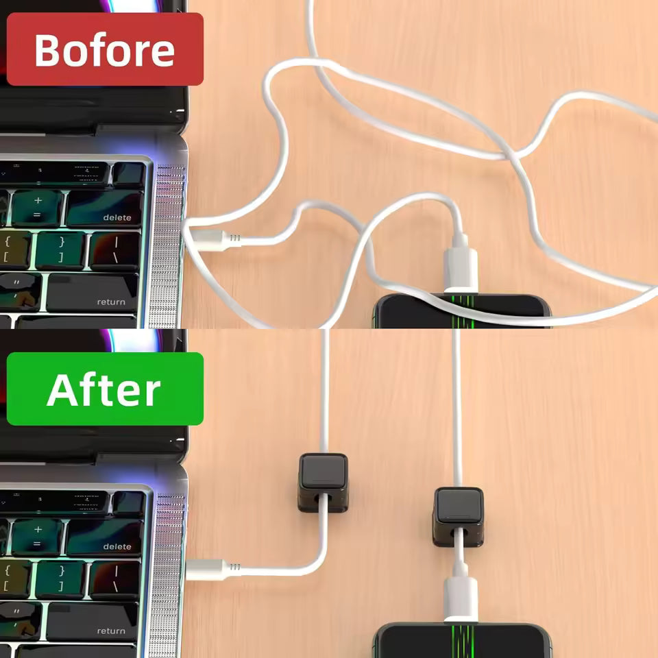 Magnetic Cable Organizer Clip – Desktop & Wall Mounted Cord Holder for Charging Cables and Wires (1 Piece)
