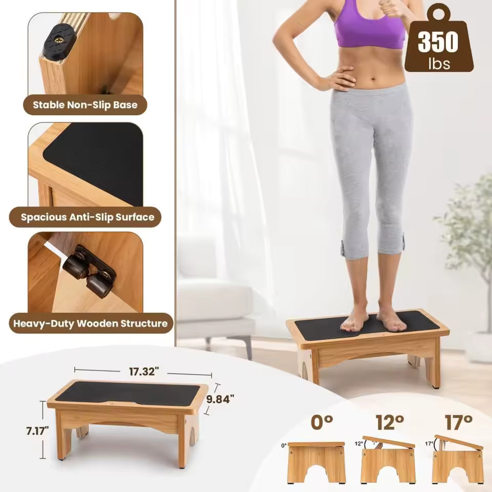 Adjustable Under Desk Foot Rest – Ergonomic Foot Stool with 3-Level Incline and Non-Slip Surface
